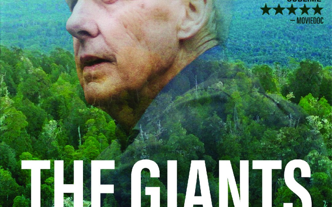 Over a background of trees is Bob Brown's face with The Giants in large print.